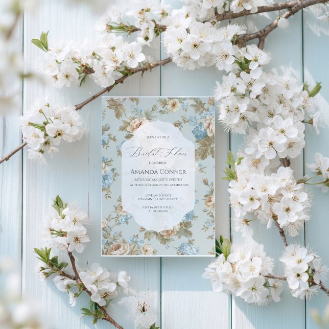 Shabby chic blommigt Möhippa Inbjudningar (Skapare uppladdad)