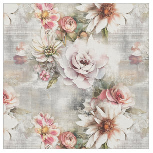 Shabby chic Blommigt om nedtonad bakgrund Tyg