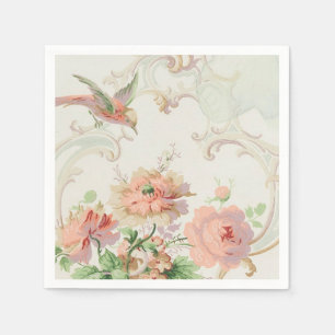 Shabby chic Blommigt Pappersservett