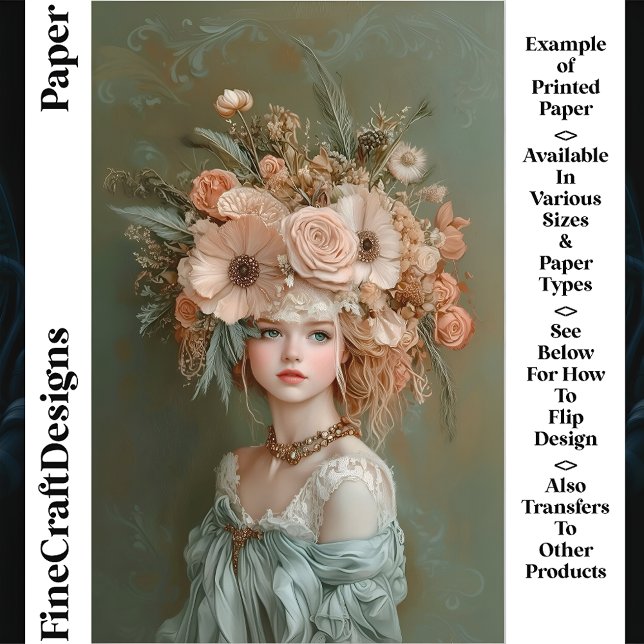 Shabby chic Blommigt Porträtt CN1 Papper skrapbok (Skapare uppladdad)