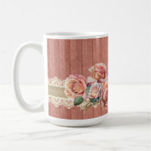 Shabby chic Blommigt Pudel med Ro Bord lampa