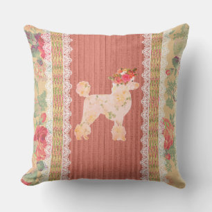 Shabby chic Blommigt Pudel med Ro Kudde