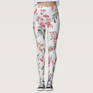 Shabby chic Blommigt Ro Mönster Leggings