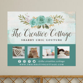 Shabby chic Blommigt Rustic Wood Marknadsföring Pr Poster