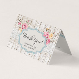 Shabby chic Blommigt Rustic Wood Vintage Tack Kort