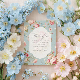 Shabby Chic blommor Tack Kort