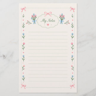 Shabby Chic Blomsterbukett Pappersvaror Linjerat P Brevpapper