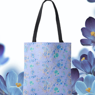 Shabby chic Blue Blommigt Tygkasse