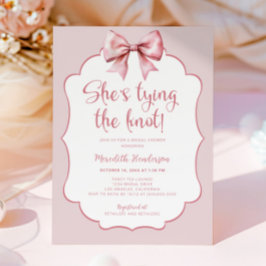 Shabby Chic Bow... Hon tar Knot Bridal Shower Inbjudningar