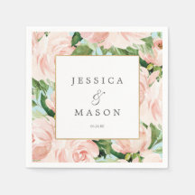 Shabby chic Bröllop Napkin Cocktail Napkin