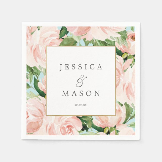 Shabby chic Bröllop Napkin Cocktail Napkin Pappersservett (Framsidan)