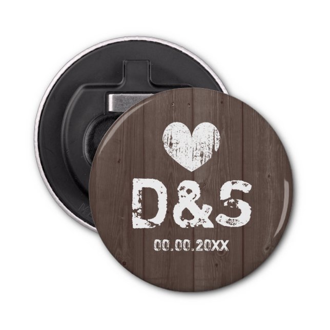 Shabby chic brunkornstensfärgad flaska-öppnare flasköppnare (Framsidan)