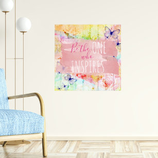 Shabby chic Butterflies & Ro på Barn Wood Quote Poster