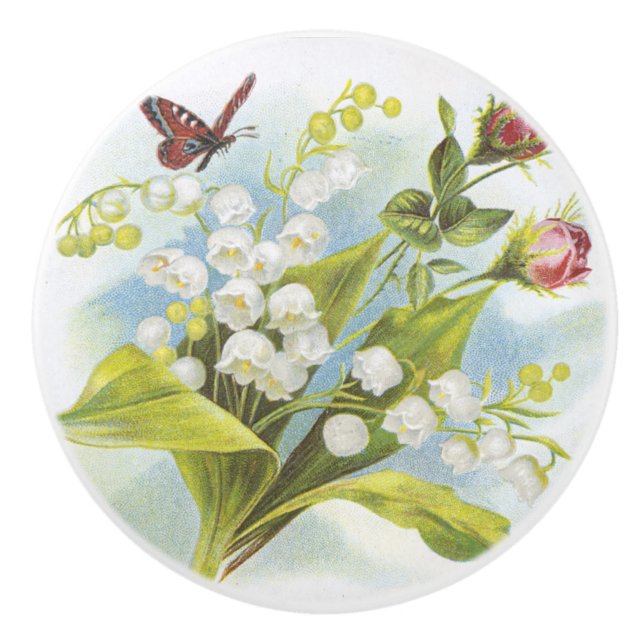 Shabby Chic Butterfly, Roses & Lily of the Valley Knopp (Framsidan)