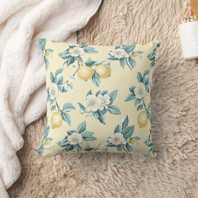 Shabby Chic Citron Blommig Serie Design #10 Kudde (Filt)