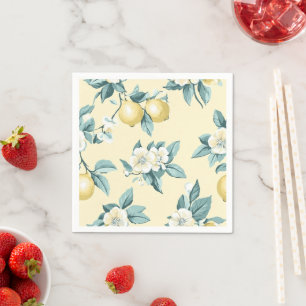 Shabby Chic Citron Blommig Serie Design #10 Pappersservett