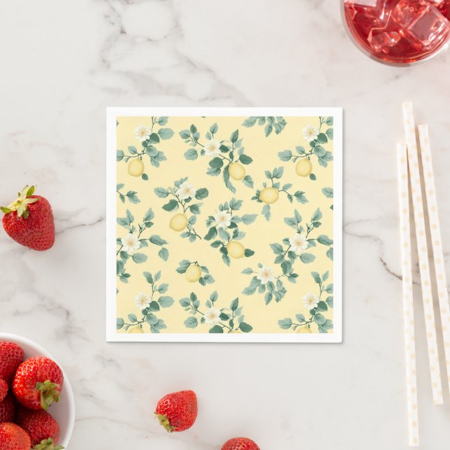 Shabby Chic Citron Blommig Serie Design #2 Pappersservett (Insitu)
