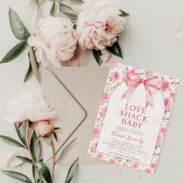 Shabby chic Coquette Rosa Kärlek Shack Baby Shower Inbjudningar