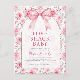 Shabby chic Coquette Rosa Kärlek Shack Baby Shower Vykort