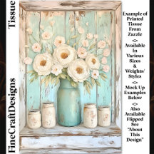 Shabby chic Cream Peonies, Aqua Jug DV5L Decoupage