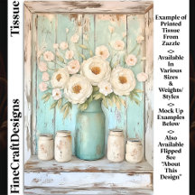 Shabby chic Cream Peonies, Aqua Jug DV5R Decoupage