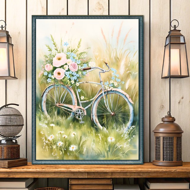 Shabby chic-cykelväggskonst i vintage poster (Skapare uppladdad)