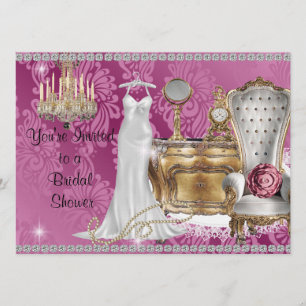 Shabby chic DAMASK Wallpa Inbjudningar