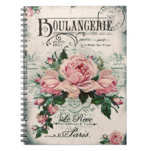 shabby chic, decoupage, victorian, fransk chic, pa anteckningsbok