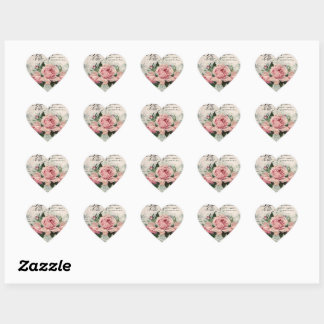 shabby chic, decoupage, victorian, fransk chic, pa hjärtformat klistermärke