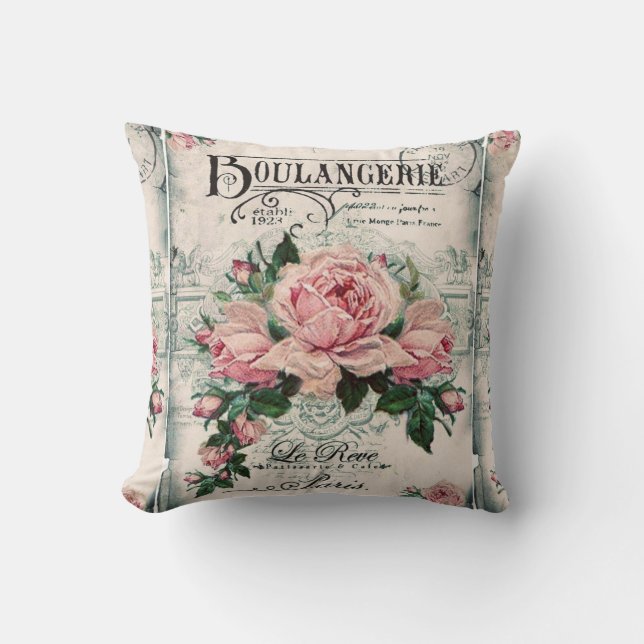 shabby chic, decoupage, victorian, fransk chic, pa kudde (Framsida)