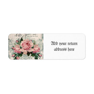 shabby chic, decoupage, victorian, fransk chic, pa returadress etikett