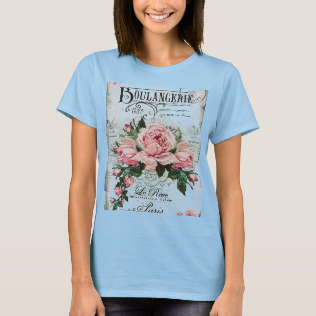 shabby chic, decoupage, victorian, fransk chic, pa t shirt (Framsida)