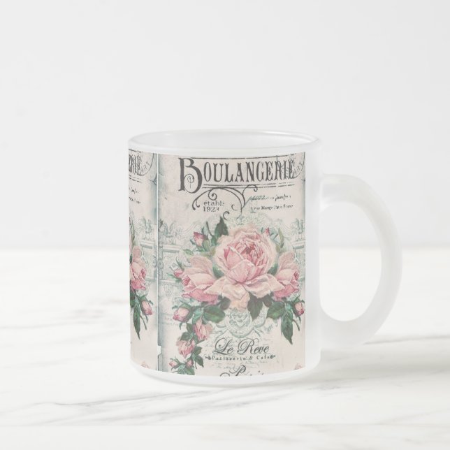 shabby chic, decoupage, victorian, french chic, pa frostad glasmugg (Höger)