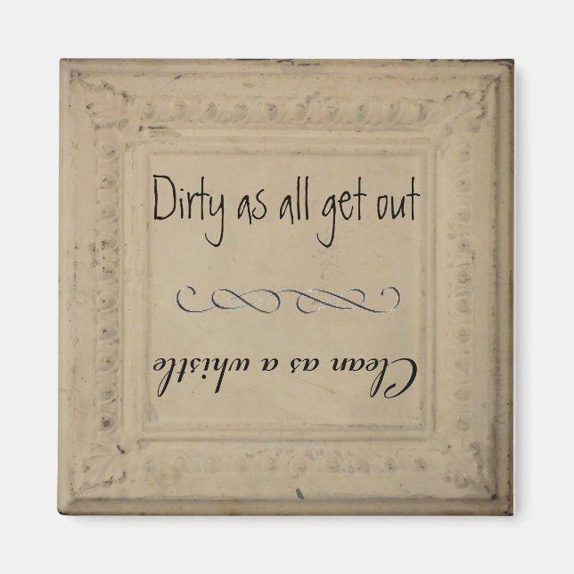 Shabby chic Dishwasher ren/smutsig Magnet (Framsidan)