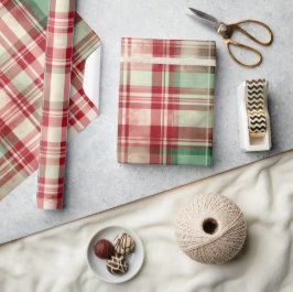 Shabby chic Disted jul Tartan Presentpapper