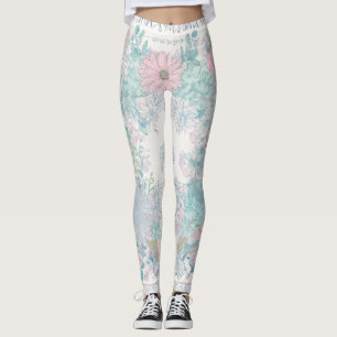shabby chic-drömmaren pastel färg-skräp journal leggings