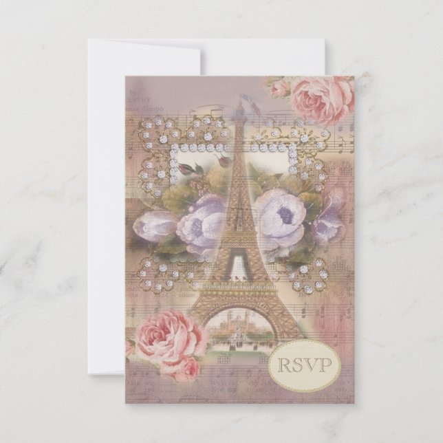 Shabby chic Eiffel Torn OSA Kort (Framsida)