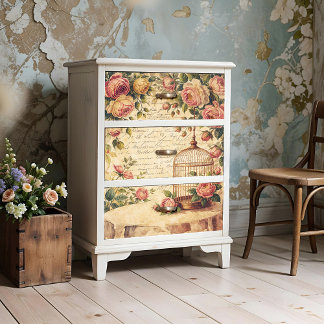 Shabby chic-fågelskåp Poster eller avböjer Papper