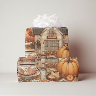 Shabby chic Fall Terracotta Gingham Buffalo Play Presentpapper