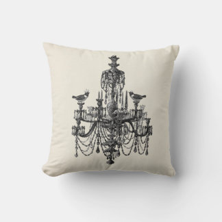 Shabby chic Faux linen Elegant chandelier Kudde