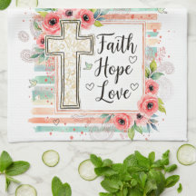 Shabby Chic floral Faith Hope Love