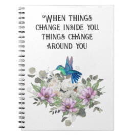 Shabby chic flowers art and selflove quote anteckningsbok