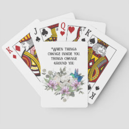 Shabby chic flowers art and selflove quote casinokort