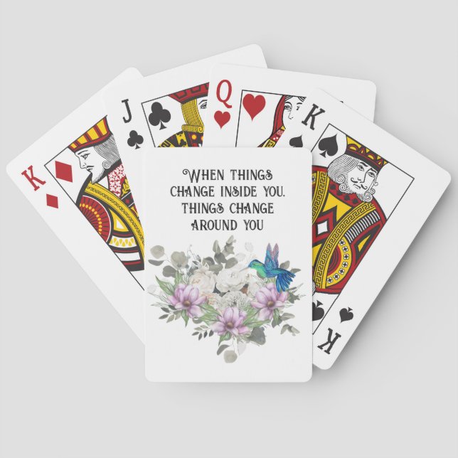 Shabby chic flowers art and selflove quote casinokort (Baksidan)