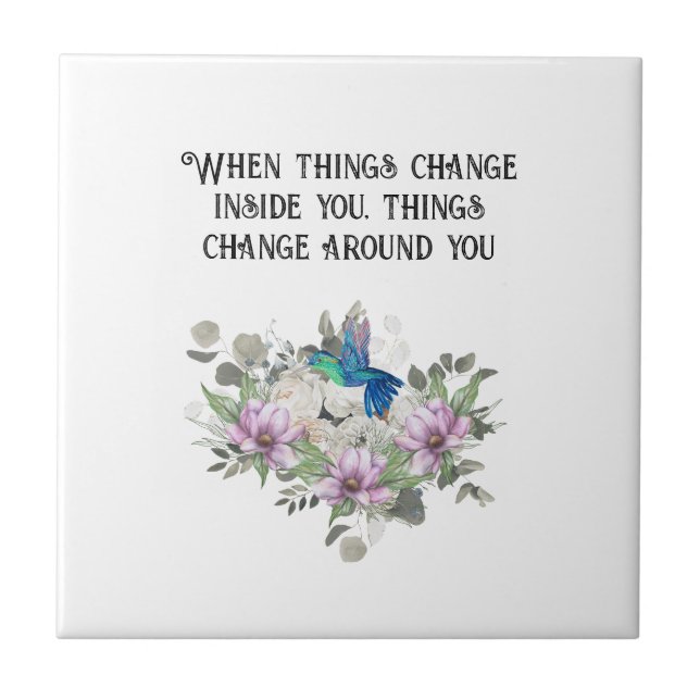 Shabby chic flowers art and selflove quote kakelplatta (Framsidan)