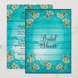 Shabby chic Flowers Möhippa Inbjudningar