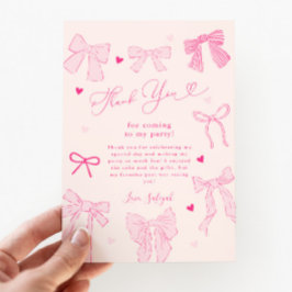 Shabby Chic Födelsedagsfest med Rosa Band Tack Kort