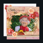 Shabby chic Foto Födelsedagsfest inbjudan<br><div class="desc">Shabby chic Photo Födelsedagsfest inbjudan.  Redigerbar ålder.</div>