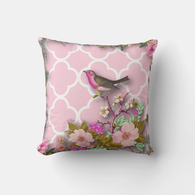 Shabby chic, fransk, chic, vintage, blommigt,rusti utomhuskudde (Framsida)