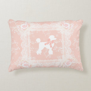 Shabby chic Fransk Pudel Vintage Snöre Prydnadskudde